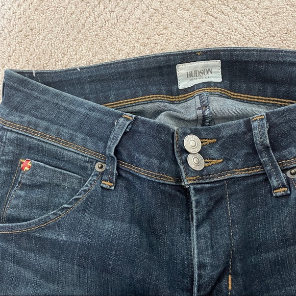 Hudson Denim Blue Jeans Skinny Sz 26 covered button flap pocket British flag - Picture 5 of 9